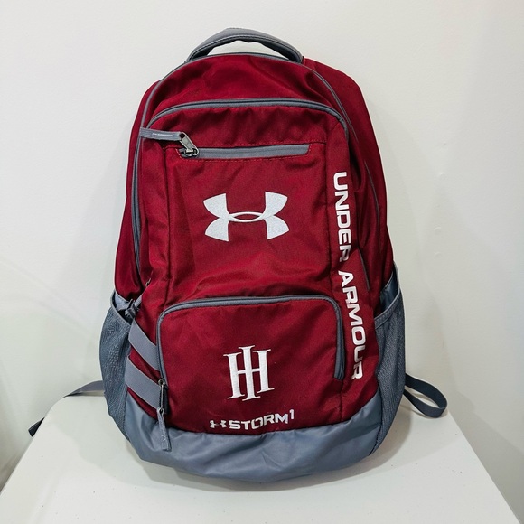 Under Armour Storm UA Hustle II Adults Unisex Red Backpack Sports‎ Travel School - Picture 1 of 15